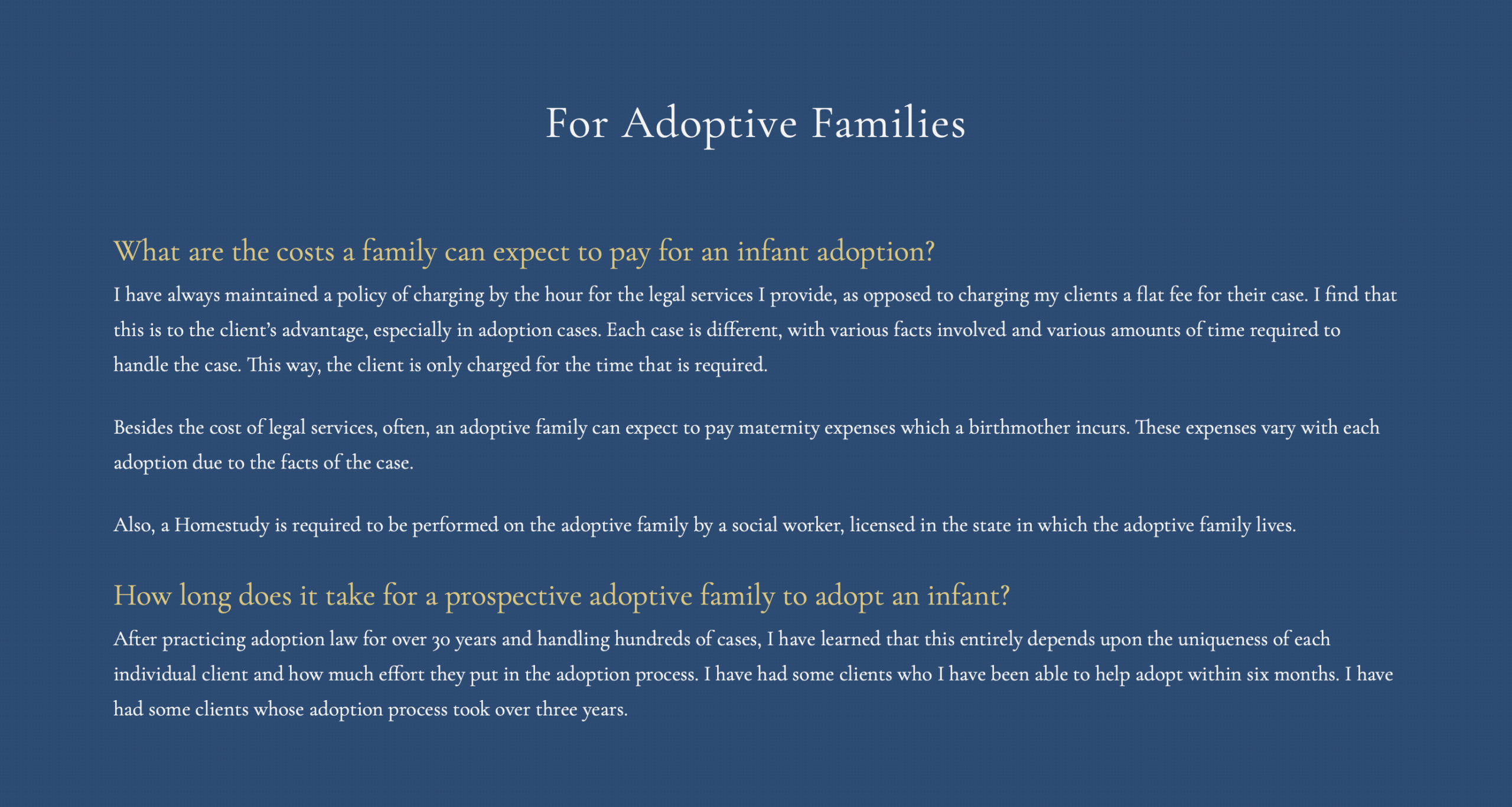 Questions and Answers for Ames Adoption Law