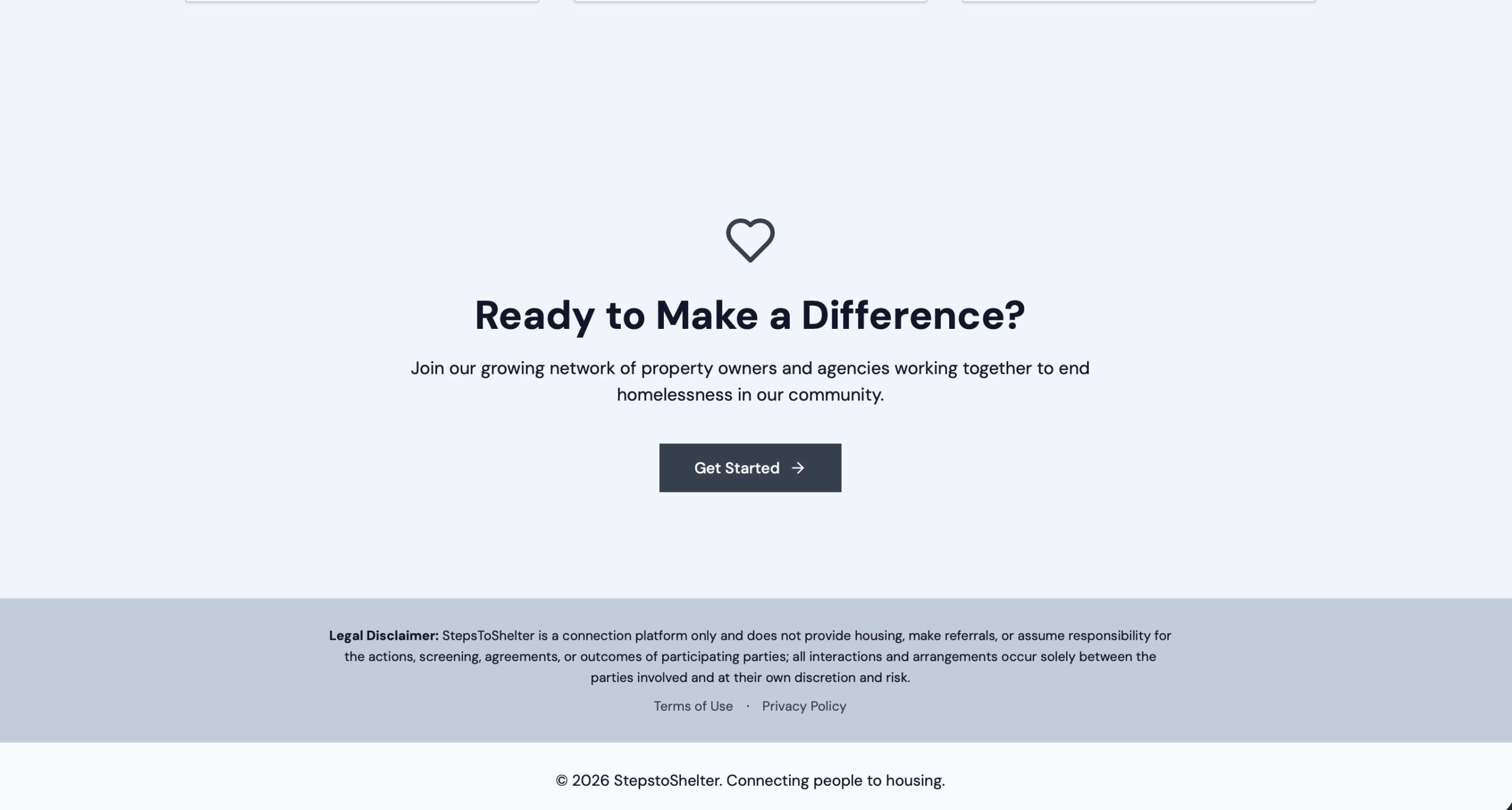 Homepage of Steps to Shelter