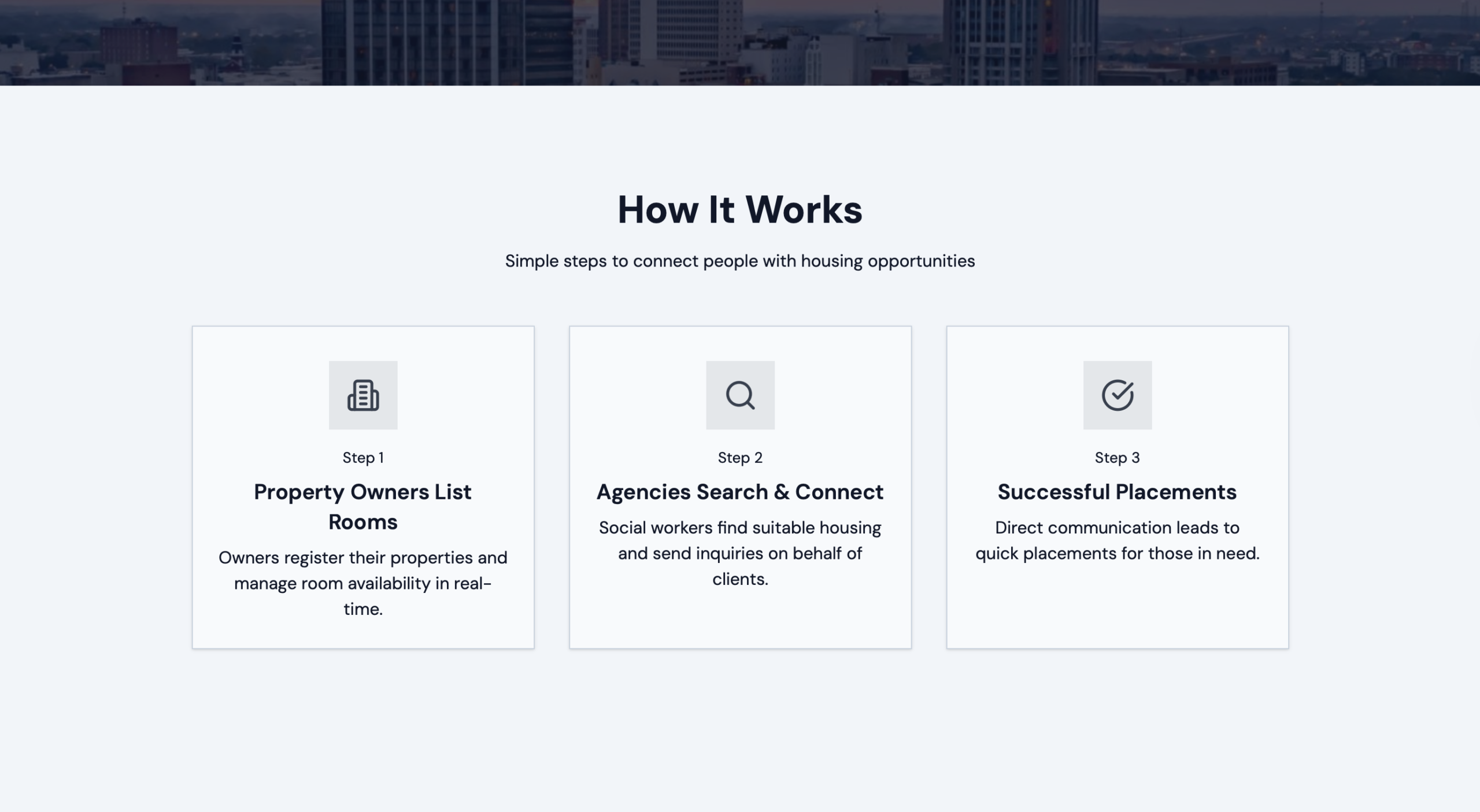 Homepage of Steps to Shelter