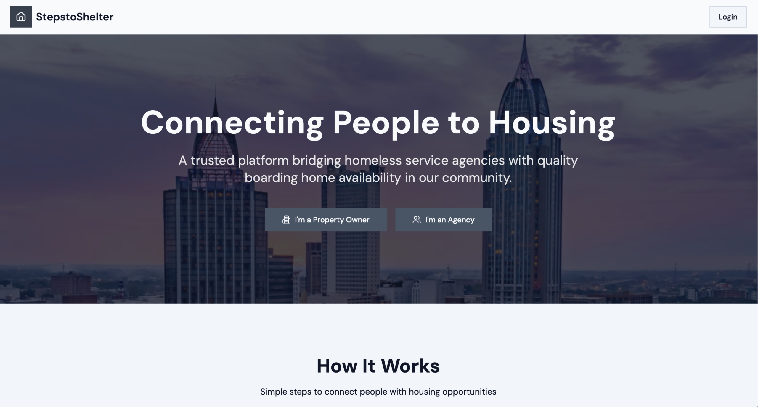 Steps To Shelter homepage