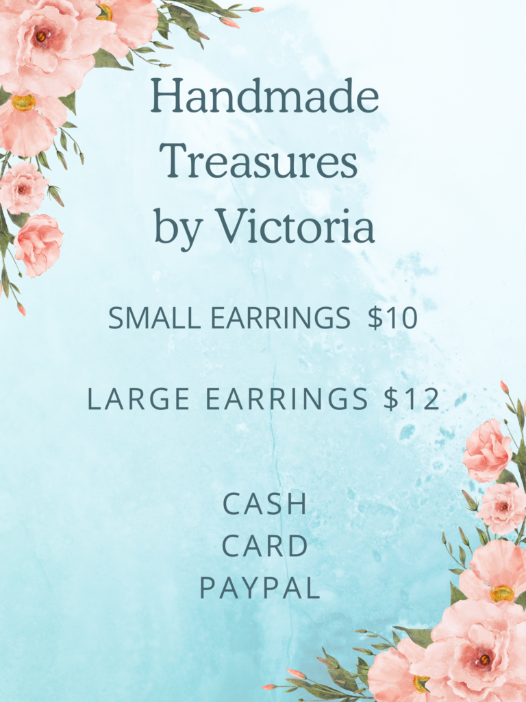 Handmade Treasures by Victoria earrings poster